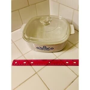 Vintage Corning Ware Blue Cornflower A-2-B Casserole Dish with PYREX Lid A9C USA